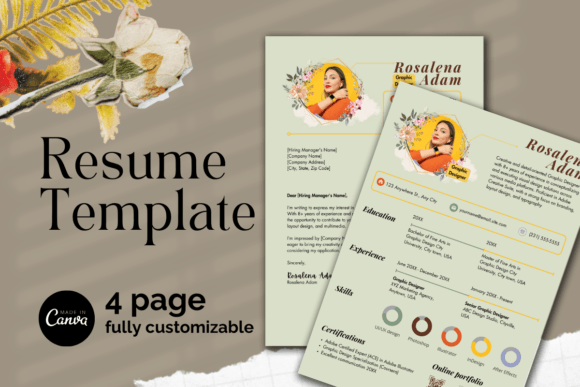 Download Floral Design Resume Canva Template - Premium Resources